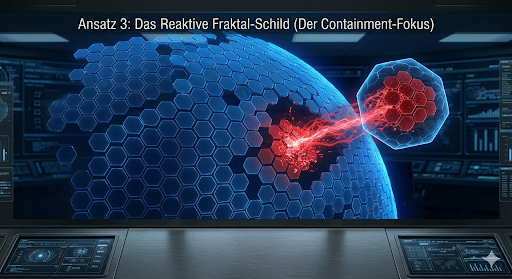 Reaktives Fraktal-Schild als Containment-Visualisierung